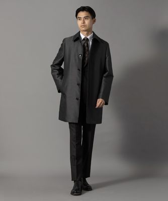 ダーバン D'URBAN シルク混メランジカルゼステンカラーコート