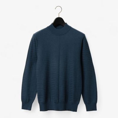 D'URBAN (Men)/ダーバン ダーバン D'URBAN シェブロンパターンモックネックニット(1605461005) 36_アオ トップス【三越伊勢丹/公式】