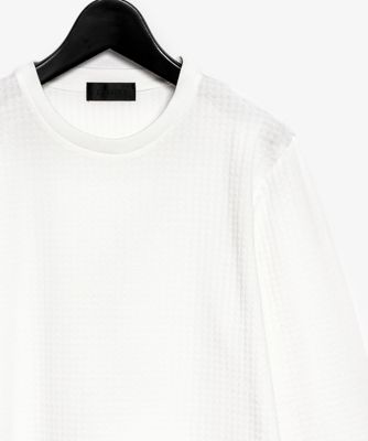 ドビーカルゼ ソフトタンブラーストレッチ 変形千鳥柄　新品 千鳥柄クルーネックドレスカットソー（1605471003