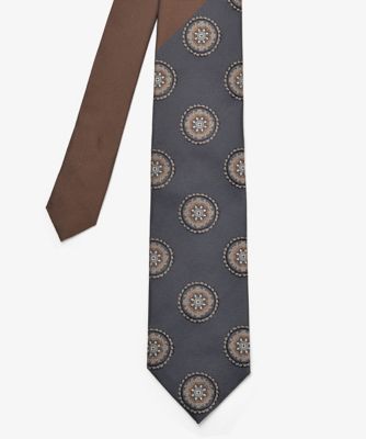 D'URBAN (Men)/ダーバン ダーバン D'URBAN バイカラーサークルモチーフネクタイ(1605480201) 38_ネービーブルー 【三越伊勢丹/公式】