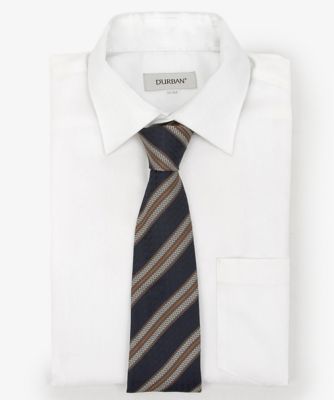 ✨新品未使用✨ダーバン　ネクタイ　ストライプ柄　ヘリンボーン　グレー系　シルク オルタネイトストライプネクタイ（1605480207） | D