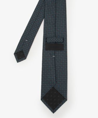HERMES ターコイズグリーン 幾何学模様 ネクタイ HERMES エルメス ネクタイ バイカラー Hロゴ FACONNEE H