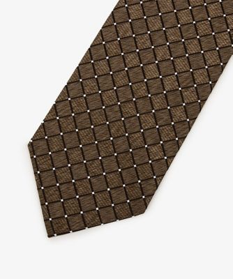 ダーバン D'URBAN ブラウンチェックポイントネクタイ