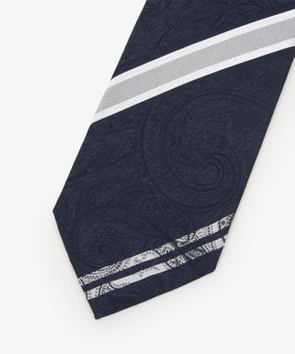 ✨新品未使用✨ダーバン　ネクタイ　ストライプ柄　ヘリンボーン　グレー系　シルク ネクタイ Herringbone＆stripe2 シルバー グレー ヘリンボーン