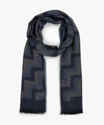 D'URBAN (Men)/ダーバン ダーバン D'URBAN カラーウェーブ幾何学ストール(1605482011) 37_ダルブルー ネックウォーマー【三越伊勢丹/公式】