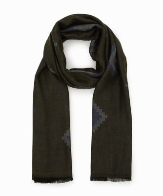 D'URBAN (Men)/ダーバン ダーバン D'URBAN フェードスクエアダイヤストール(1605482013) 47_オリーブ ネックウォーマー【三越伊勢丹/公式】