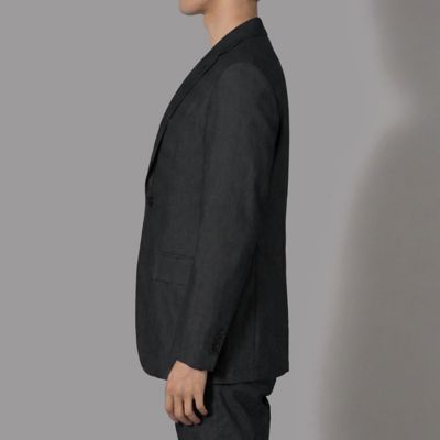 ダーバン D'URBAN ストレッチ麻混シャンブレーヘリンボン