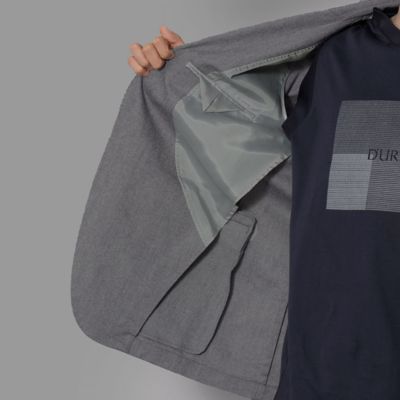 ダーバン D'URBAN ストレッチ麻混ブロークンツイルジャケット