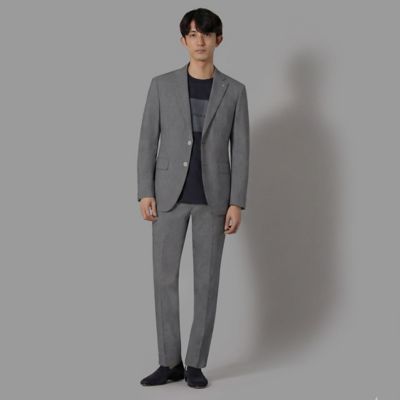 ダーバン D'URBAN ストレッチ麻混ブロークンツイルジャケット