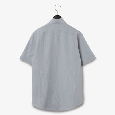 ダーバン D'URBAN 綿混サッカーストライプ（ワイドカラー