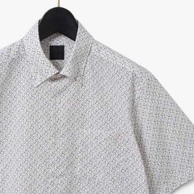 サークルドットプリント半袖シャツ（ボタンダウン
