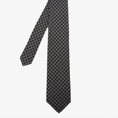 ＜D’URBAN (Men)＞ダーバン　Ｄ’ＵＲＢＡＮ　モザイクハウンドトゥースネクタイ　（グレー）（１６０６２８０３０７）