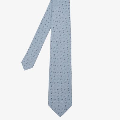 ＜D’URBAN (Men)＞ダーバン　Ｄ’ＵＲＢＡＮ　サックスジオメトリックネクタイ　（ブルー）（１６０６２８０４０４）