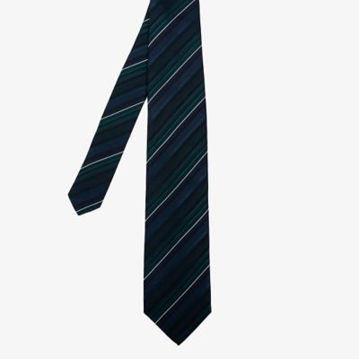 ＜D’URBAN (Men)＞ダーバン　Ｄ’ＵＲＢＡＮ　ブルー＆グリーンマルチストライプネクタイ　（グリーン）（１６０６２８０４０７）