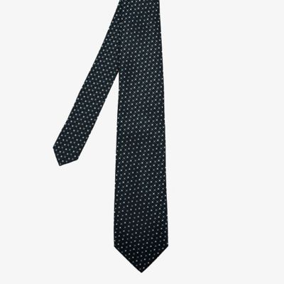 ＜D’URBAN (Men)＞ダーバン　Ｄ’ＵＲＢＡＮ　ネイビーグリーン幾何学柄スクエアネクタイ　（グリーン）（１６０６２８０４０８）