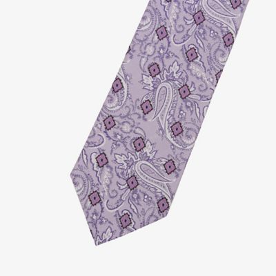 ダーバン D'URBAN ライラックペイズリー小紋ネクタイ （パープル