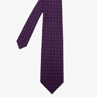 ＜D’URBAN (Men)＞ダーバン　Ｄ’ＵＲＢＡＮフラワーパターンネクタイ　（パープル）（１６０６２８０５０４）