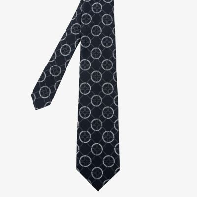 ＜D’URBAN (Men)＞ダーバン　Ｄ’ＵＲＢＡＮ　ブルーグレーサークルモチーフネクタイ　（ブルー）（１６０６２８０５０８）
