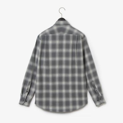 裏起毛オンブレーチェックシャツ（ボタンダウン 