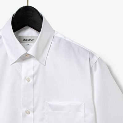 ダーバン D'URBAN ホワイトドビー小紋ドレスシャツ（形態安定