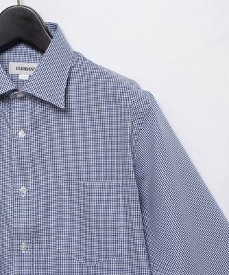【ネックスリーブ】ブルー千鳥ドレスシャツ（形態安定）（４８４４４２１２１１）