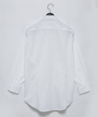 【ネックスリーブ】ホワイトストライプドレスシャツ（スナップダウン）（形態安定）（４８４４４２１６０３）