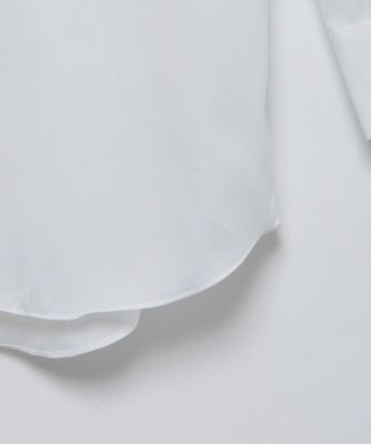 【ネックスリーブ】ホワイトストライプドレスシャツ（スナップダウン）（形態安定）（４８４４４２１６０３）