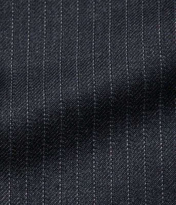 ★クリーニング済ブラックストライプスーツALPE SOLIVO Super110 撥水】PREMIUM CLOTH ストライプ スーツ