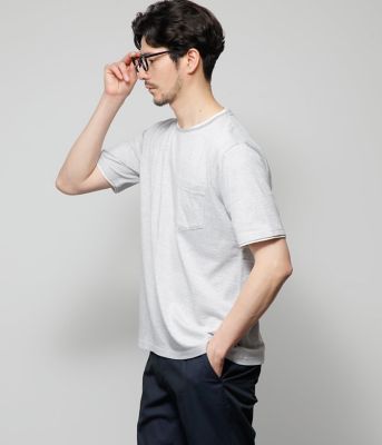 NEWYORKER (Men)/ニューヨーカー レイヤード ミジンボーダー 天竺Tシャツ(202411612554)