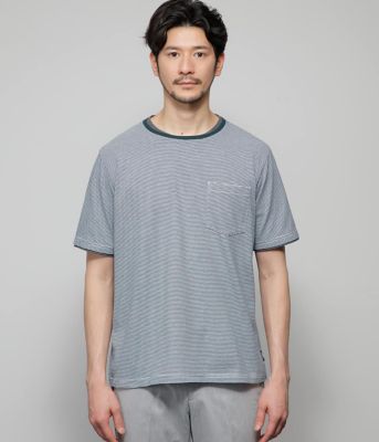 レイヤード　ミジンボーダー　天竺Ｔシャツ（２０２４１１６１２５５４）