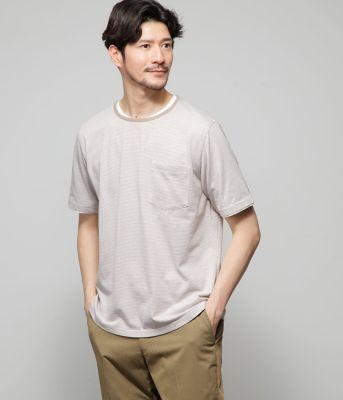 レイヤード　ミジンボーダー　天竺Ｔシャツ（２０２４１１６１２５５４）