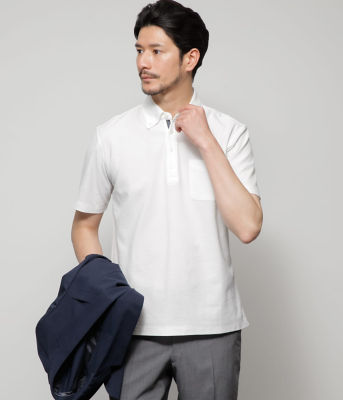 ＜NEWYORKER (Men)＞【吸水速乾】Ｉ　ｃｏｔｏｎｉ　ｄｉ　Ａｌｂｉｎｉ・ＣＯＯＬ　ＣＯＭＦＯＲＴ　ドレスポロシャツ（２０２４１１６３２６０１）