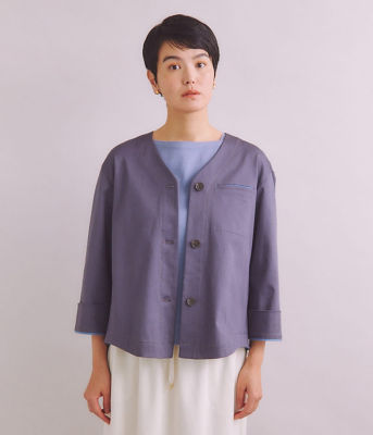 ＜SIPULI (Women)＞Ｃｌａｓｓｉｃ　Ｃｈｉｎｏ　ノーカラージャケット（２０２４３７１１２０１２）