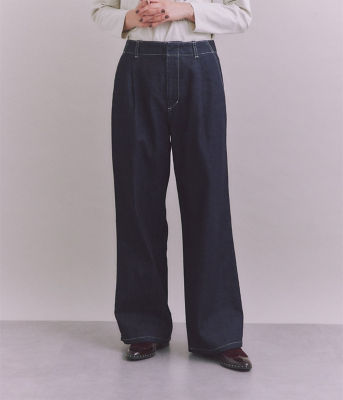 ＜SIPULI (Women)＞Ｏｒｇａｎｉｃ　Ｃｏｔｔｏｎ　Ｄｅｎｉｍ　タックワイドパンツ（２０２４３７３３３０９１）