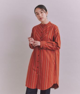 ＜SIPULI (Women)＞Ｏｒｇａｎｉｃ　Ｃｏｔｔｏｎ　Ｓｔｒｉｐｅ　ブザムシャツワンピース（２０２４３７４１３０２３）