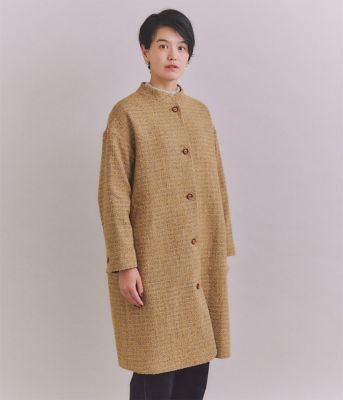 ＜SIPULI (Women)＞Ｍｉｘｃｏｌｏｒ　Ｔｗｅｅｄ　スタンドカラーロングコート（２０２４３７５１３０５１）