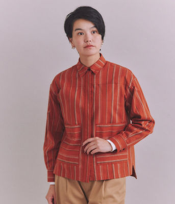 ＜SIPULI (Women)＞Ｏｒｇａｎｉｃ　Ｃｏｔｔｏｎ　Ｓｔｒｉｐｅ　ビッグポケットシャツ（２０２４３７６１３０２３）