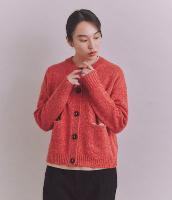 ＜SIPULI (Women)＞Ｃｏｌｏｒｆｕｌ　Ｍｅｌａｎｇｅ　Ｋｎｉｔ　パラシュート釦配色カーディガン（２０２４３７７１３７４１）