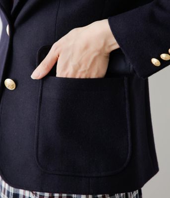 NEWYORKER MELTON 段返り3つ釦ブレザー 