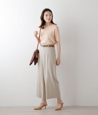 m.emi_nak　セオリー新品未使用タグ付き白ホワイトガウチョパンツ リネンライククロス タックガウチョパンツ