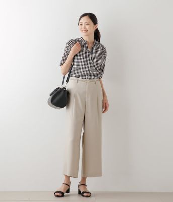 m.emi_nak　セオリー新品未使用タグ付き白ホワイトガウチョパンツ リネンライククロス タックガウチョパンツ