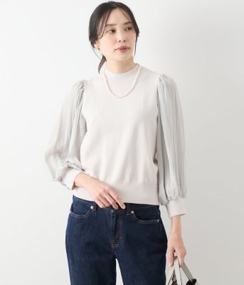 ＜NEWYORKER (Women)＞袖切替えニットプルオーバー（２０２４５１７２３９９２）