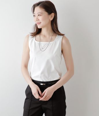 ＜NEWYORKER (Women)＞【ＵＶカット・透け防止・遮熱】ソルシールドプレーティング天竺　スクエアネックタンクトップ（２０２４５１８７２５５３）