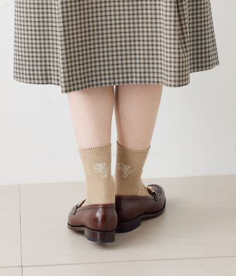 ワンポイント刺繍　リブソックス（２０２４５１９０３８１４）