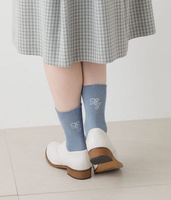 ワンポイント刺繍　リブソックス（２０２４５１９０３８１４）