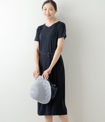 ＜NEWYORKER L (Women/大きいサイズ)＞【Ｌ】【接触冷感・ＵＶカット】ポリエステルスムース　シャーリングカットソーワンピース（２０２４５４８４２６６４）