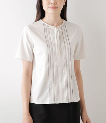 フリル付きホワイト半袖シャツ 韓国人気 Open YY フリル付きホワイト