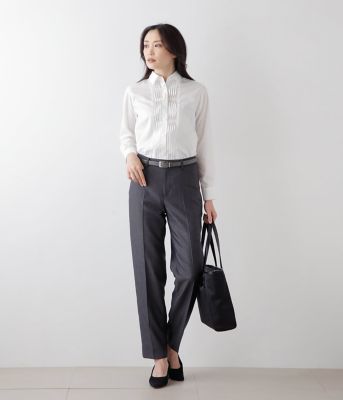 ウールシルクバーズアイ　テーパードパンツ（２０２４６０３１３９３１）