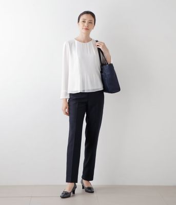 ウールシルクバーズアイ　テーパードパンツ（２０２４６０３１３９３１）