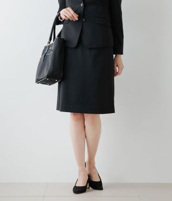 NEWYORKER L (Women/大きいサイズ)/ニューヨーカー Ｌ 【Ｌ】ストレッチブラックツイル　Ａラインスカート（２０２４８４２２３９３０）